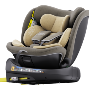 Scaun Auto B-Joy DELUXE BUF BOOF iSIZE LightBrown cu Isofix pozitie somn 155 grade rotativ 360 grade 40-150 cm