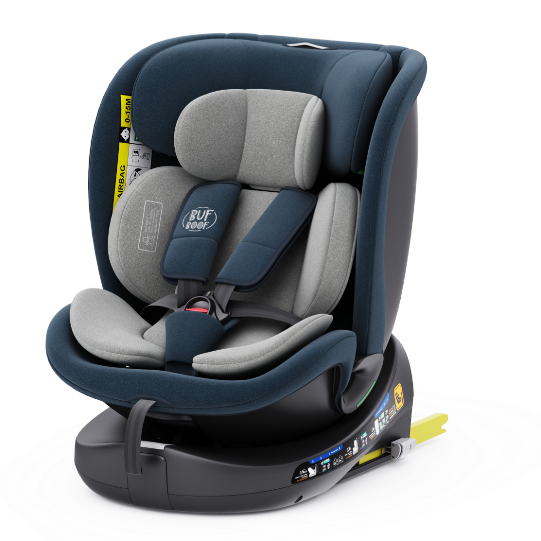 Scaun Auto B-Joy DELUXE BUF BOOF iSIZE Blue cu Isofix pozitie somn 155 grade rotativ 360 grade 40-150 cm - Image 3