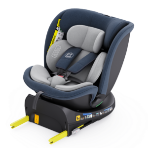 Scaun Auto B-Joy DELUXE BUF BOOF iSIZE Blue cu Isofix pozitie somn 155 grade rotativ 360 grade 40-150 cm