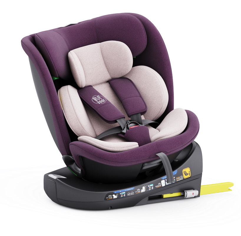 Scaun Auto B-Joy DELUXE BUF BOOF iSIZE Purple cu Isofix pozitie somn 155 grade rotativ 360 grade 40-150 cm - Image 4
