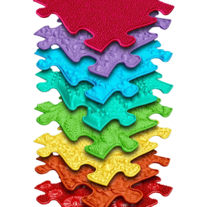 Set Covorase ortopedice senzoriale tip puzzle Curcubeu