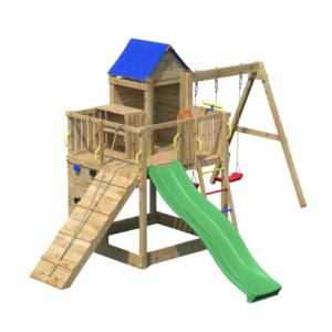 Complex joaca din lemn 7in1, pentru 10 copii, Fungoo Treehouse natur