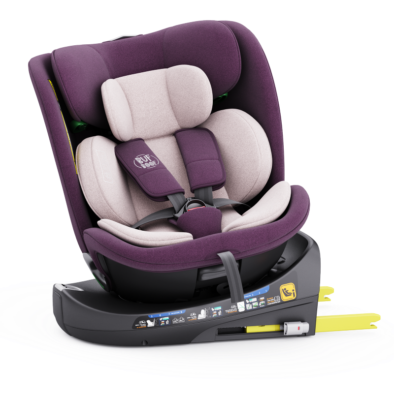 Scaun Auto B-Joy DELUXE BUF BOOF iSIZE Purple cu Isofix pozitie somn 155 grade rotativ 360 grade 40-150 cm - Image 15