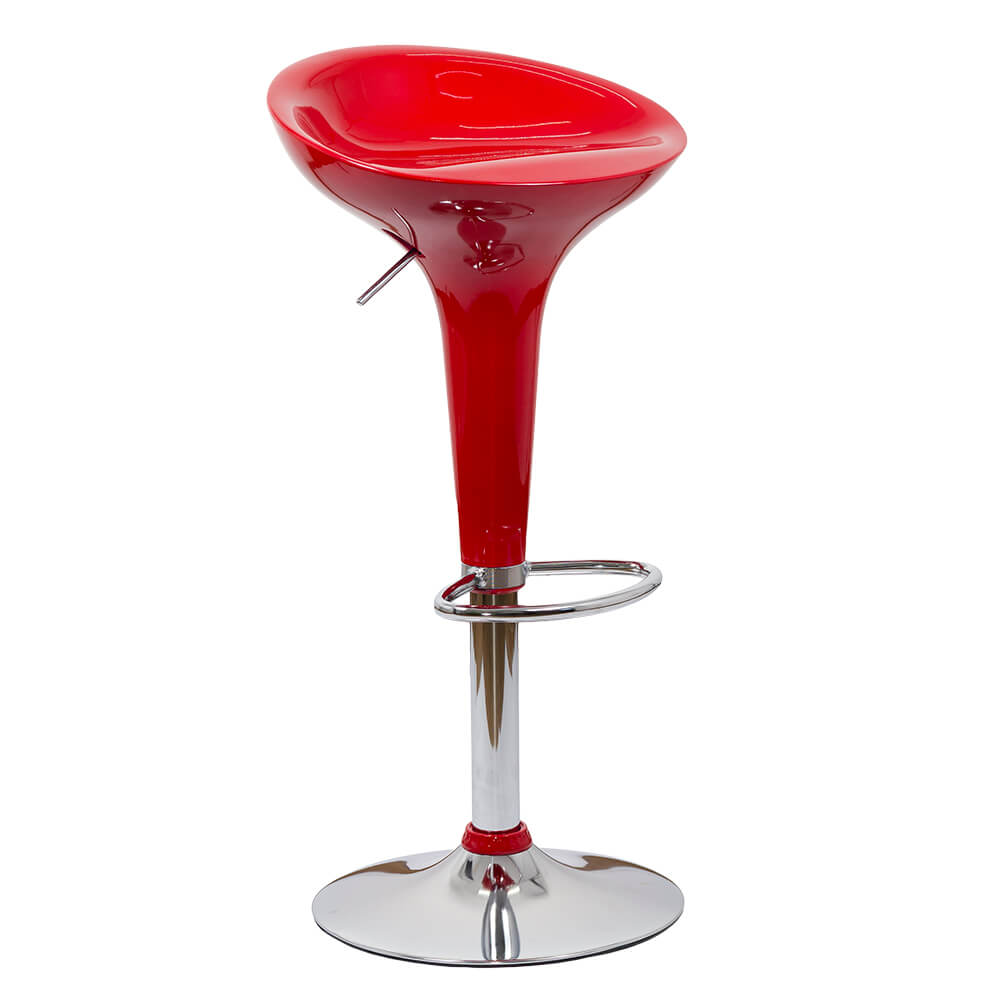Scaun bar, înălțime reglabilă, rotativ, suport picioare, plastic ABS, rosu, ABS 101